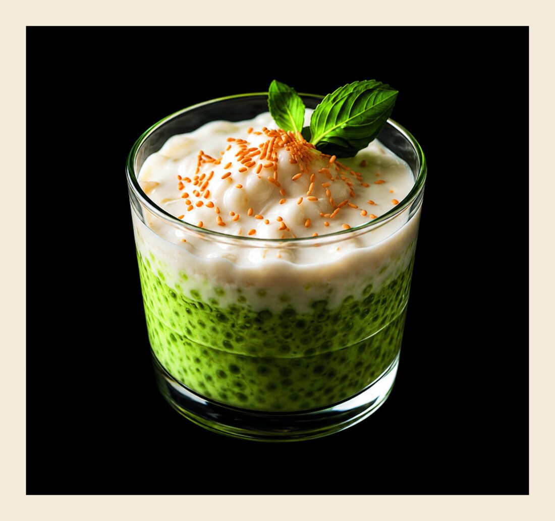 Dessert asiatique, riz gluant sauce caramel